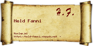 Held Fanni névjegykártya